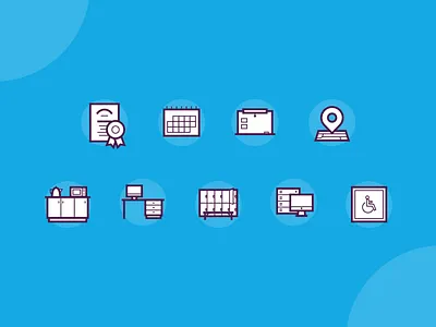 Arts Centre Icons arts branding facilities icons icons set illustration services thick lines ux vector website