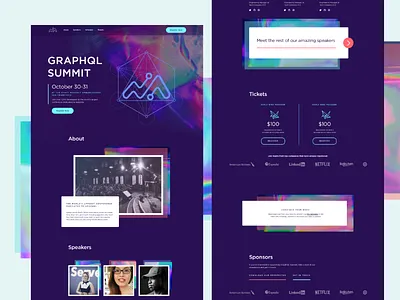 Summit '19 conference conference design event event branding event design foil graphql hologram sacred geometry ui website