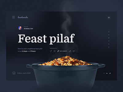 Pilaf recipe page challenge concept figma kitchen pilaf reciept screen ui web
