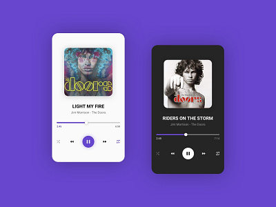Music App - The Doors dailyui dark jimmorrison king light lightmyfire lizard minimal music player rock thedoors