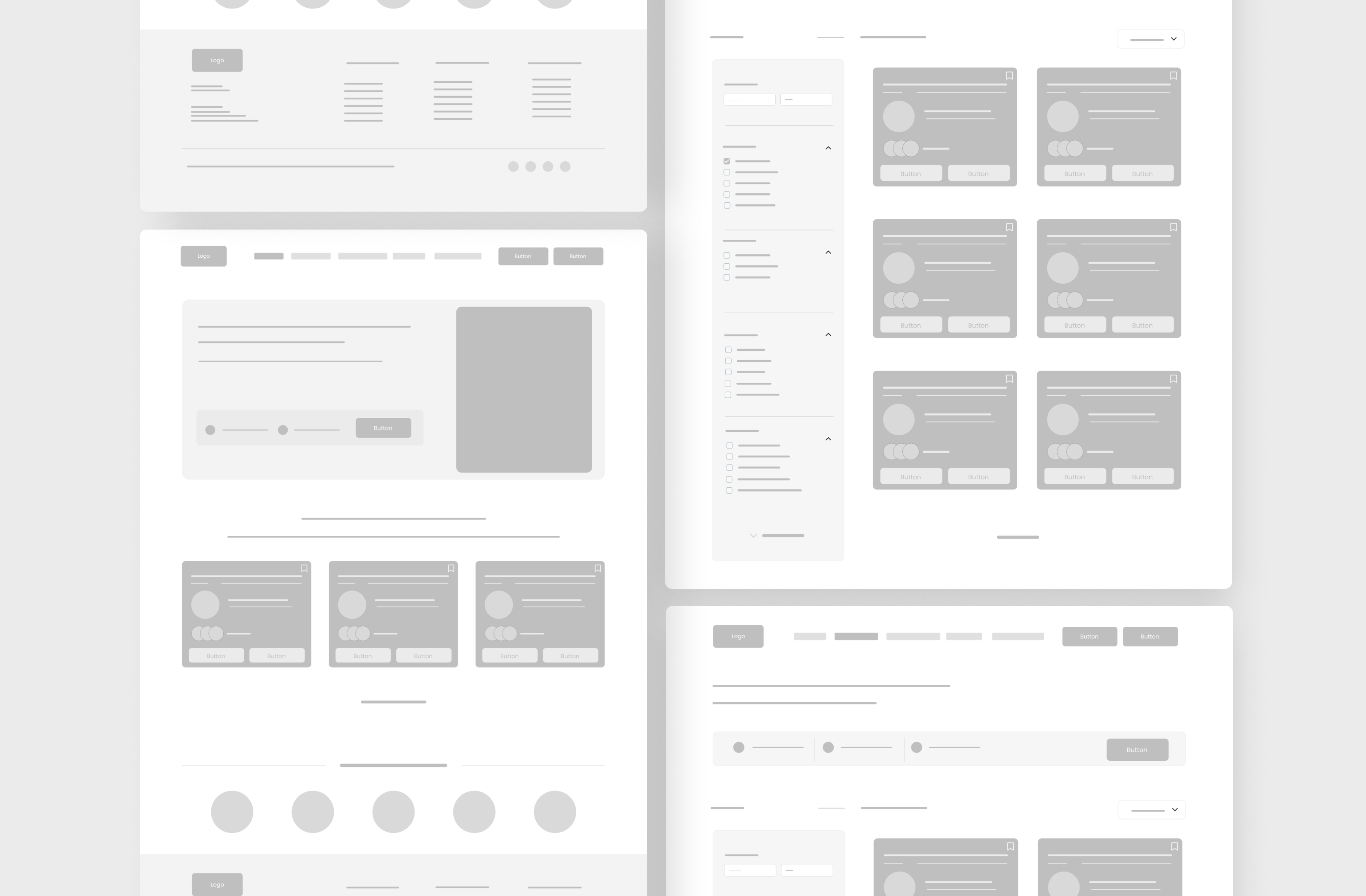 Wireframe - Job Portal clean ui job portal landing page open role product design productivity uiwireframe user strategy ux research wireframe