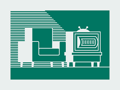 tv night couch design flat graphic illustration illustrator minimal minimalism minimalist sofa television tv vector