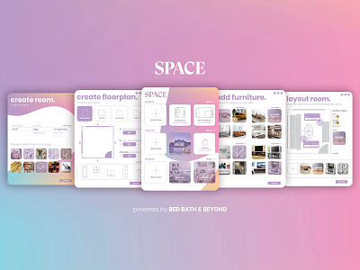 SPACE powered by Bed Bath & Beyond app design home screen illustrator ipad logo photoshop ui ux vector web website
