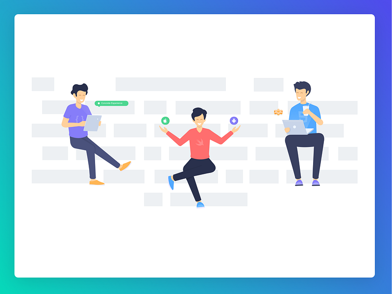 Illustrations - Programming Hub character design characters coding design drawing gradient illustrations laptop mobile procreator programming sketch ui vector website
