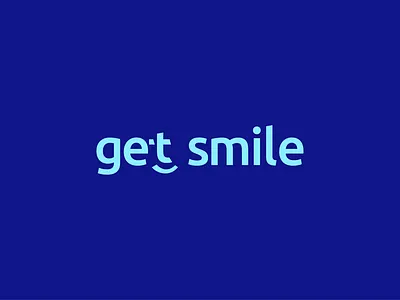 Get Smile blue clever dentist face letter logo logomark logotype smile tooth
