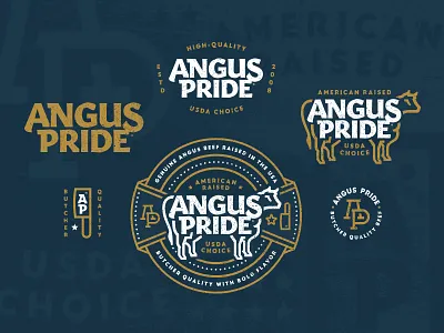 Beef Logo System badge beef cattle logo meat