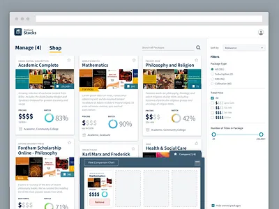 ProQuest Stacks - Shopping Experience academic enterprise ux product design shopping ui design ux design visual design