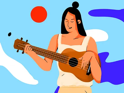 Ukulele color daily illustration sketch