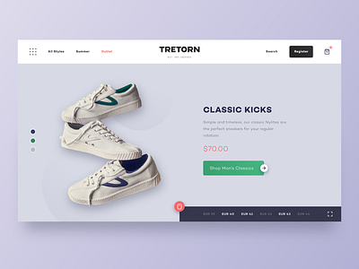 Landing Page for Tretorn Sneakers adobexd consept design flat landing landing page minimal online shop product page shoes sneakers tretorn ui uidesign ux ux ui design uxdesign