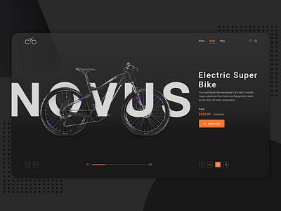 Electric Bike Web Design - Dark Version bicycle bike bike ride bixby color black branding dark design e commerce electric bike fashion runwell simple typography ui ux visual web web design