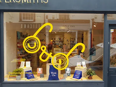 Papersmiths Spring Retail Window art artist design drawing freelance icon iconography illustration illustrator retail design window design