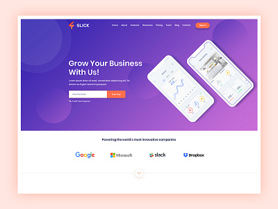 Landing Page Design app app landing app landing page app template digital landing page illustration landing page mobile mobile app landing page saas saas landing page software startup ui