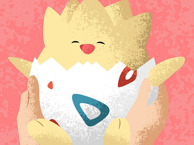 Togepi Baby art baby conceptual cute egg illustration love newborn pokemon red shading stipple togepi vector