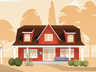 Farm House Illustration design farmhouse home house illustration minimalist modern newsletter header simple vector vector illustration vectorart