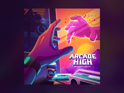 Arcade High 1980s album arcadehigh art design illustration illustrator music outrun photoshop retro retrowave signalnoise synthwave vaporwave