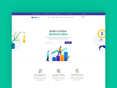 Web Design Exploration For Business business business website consulting finance header design home page illustration landing page tejarat ui ux website design