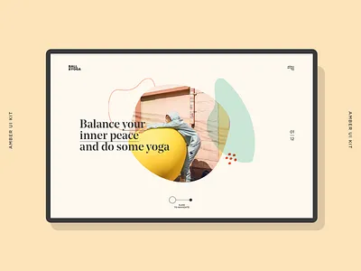 Amber design kit study case balance cosy homepage inner peace nature organic pastel website website concept yoga