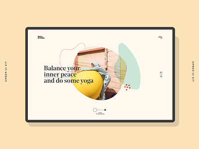 Amber design kit study case balance cosy homepage inner peace nature organic pastel website website concept yoga