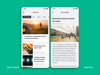Daily UI #035 Blog Post app blog blogpost dailyui dailyui 035 interface post ui