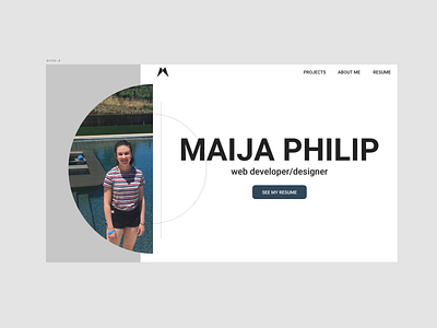 Personal Site Header Design blue design homepage image modern personal ui web