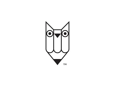 Owl Pencil logo black and white branding design icon logo minimalist owl owl logo pencil pencil logo vector