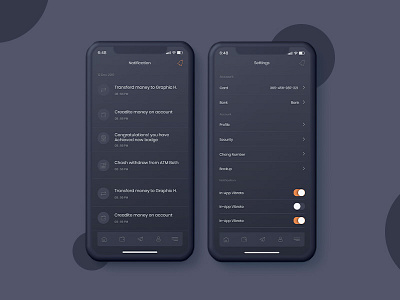 Notifications & Setting UI kit app applicaiton dark app dark theme dark ui fiverr interaction design notification settings ui ui ui design ui kit uiux design ux design