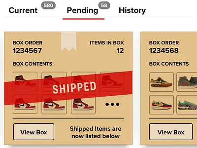 Put Sneakers in a Box box sketch skeuomorph stockx