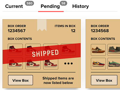 Put Sneakers in a Box box sketch skeuomorph stockx