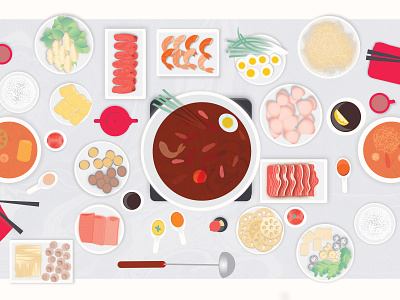 Hotpot flat art food hotpot illustration illustrator vector vector art