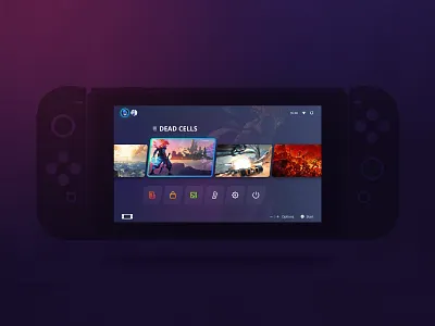 Switch UI Redesign Concept concept dark game homescreen interface nintendo purple redesign switch ui