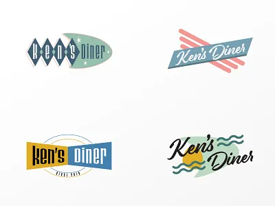Rejected Ken's Diner logo 50s 50s diner diner greasy spoon identity identity branding logo rejected rejected logo restaurant retro design