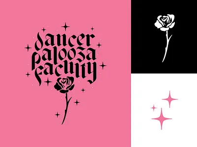 DancerPalooza Faculty Stickers branding dance dark design flat icon illustration logo sticker stickermule typography vector