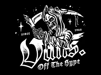 Vans OFF THE HYPE Badge apparel art artwotk badge clothing illustration lettering lockups reaper skate skateboard skateboarding tshirt tshirts vans