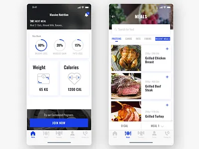 Massive Nutrition App design health app healthy ios mobile app nutrition sports ui uiux design user experience user interface ux