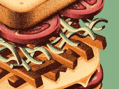 Mystery Project 93 dan kuhlken design dkng dkng studios grain grainy illustration nathan goldman poster sandwich screen print silkscreen texture vector