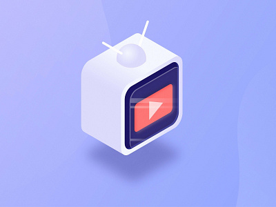 YouTube TV Isometric Illustration box tv icon illustrator isometric isometric illustration old school tv tv tv icon youtube youtube channel