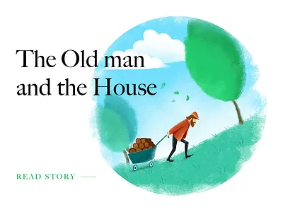 The Old Man And The House adobe illustrator adobe photoshop book house illustration man old story