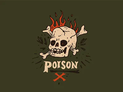 Poison craft design drawing handmade illustration logo merchandise tshirt typography