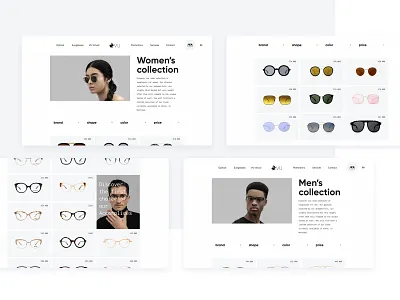 Vu - Catalog catalog design e commerce ecommerce fashion glasses interface model models sketch sunglasses ui ux web web design webdesign website