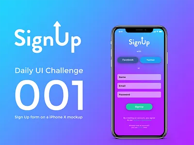 Signup 001 app branding design logo ui ux