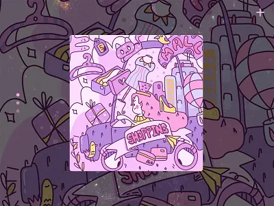 SHOPPING~ bird illustration car design doodles flat，illustrantions flat，illustrations，people flat，people，illustrantions flower girl illustration shopping vector 平，插图，人