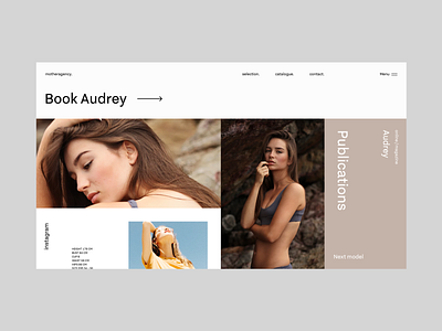 Layout research #1 - model book page agency concept fashion grid interface models photography ui