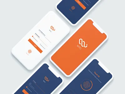 Login/Splash screen fingerprint login screen logo design mobile app splash screen