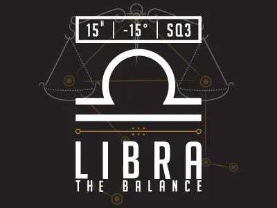 Libra astrology constellation flat flat design illustration illustrator libra minimal minimalism typogaphy typography vector zodiac zodiac sign