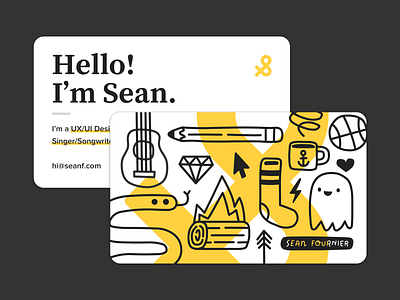 Summer Business Cards basketball branding business card coffee diamond fire ghost guitar icon illustration logo pencil snake sock vector