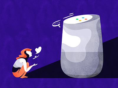 聊以自慰 | Talking to myself chat chatbot chinese design flat fourchars google home hiwow idiom illustration vector