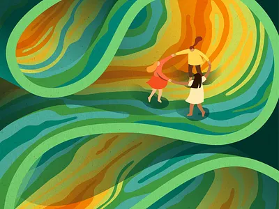 California Classics Flooring Co. New Product Brochure brochure family flat graphic illustration marketing psychedelic surreal vector