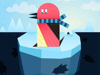 Pinguin / Global Warming antarctic character global warming hand drawn illustraion nature ocean pinguin vector