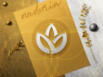 Naduria® / Logotype Geometry Construction branding circles clean creative design food and drink geometry gold golden ratio identity illustrator leafs logo logotype minimal nature logo photoshop art superfoods texture vector