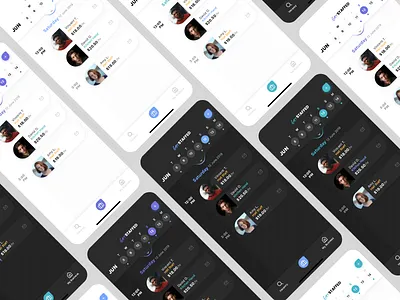 Light or Dark? Which colour do you prefer? app app design blue calendar colourful dark dark mode design green iphone x job search jobs light mode organiser purple recruitment scheduler sketch ui white